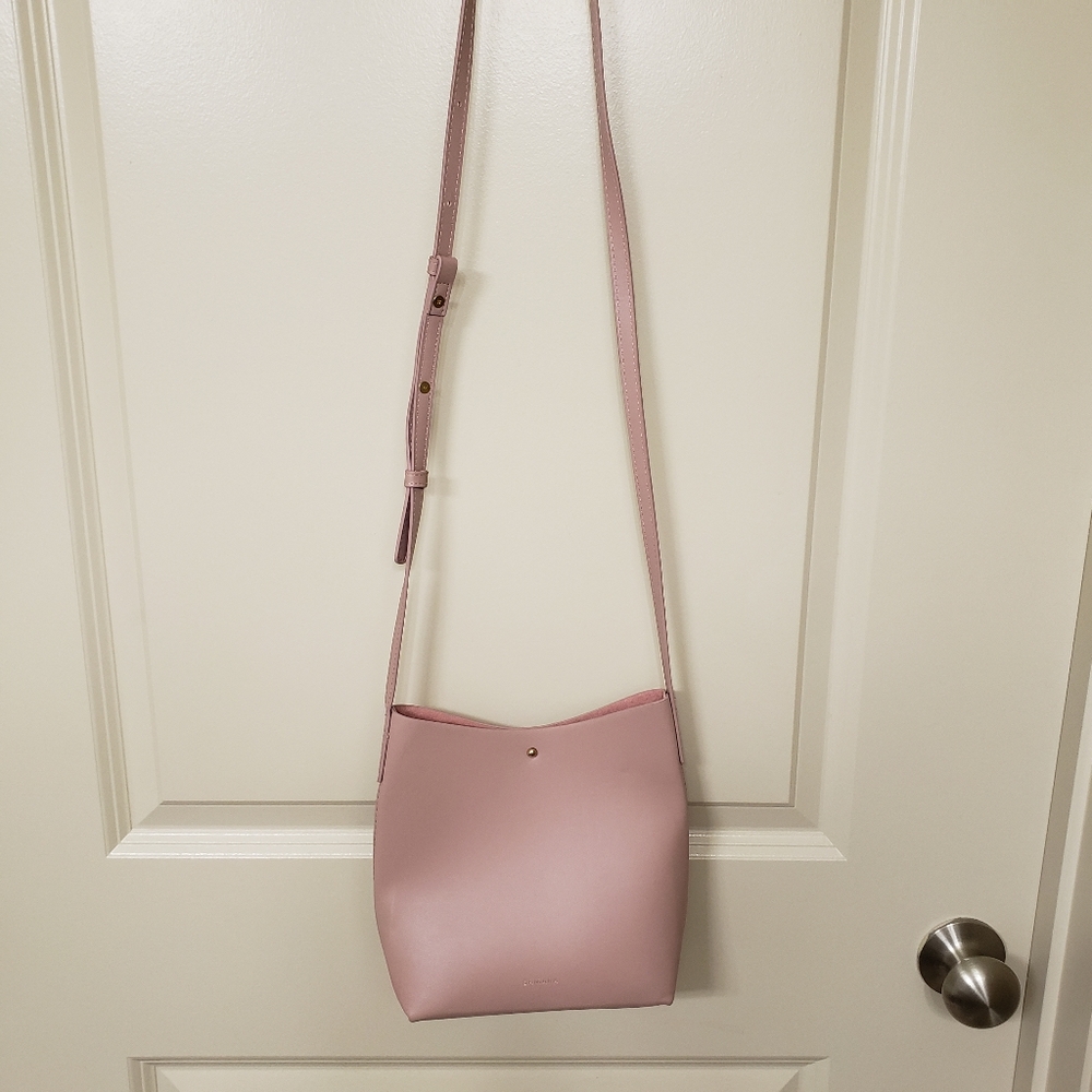 Samara pink/lavender crossbody bucket shoulder bag